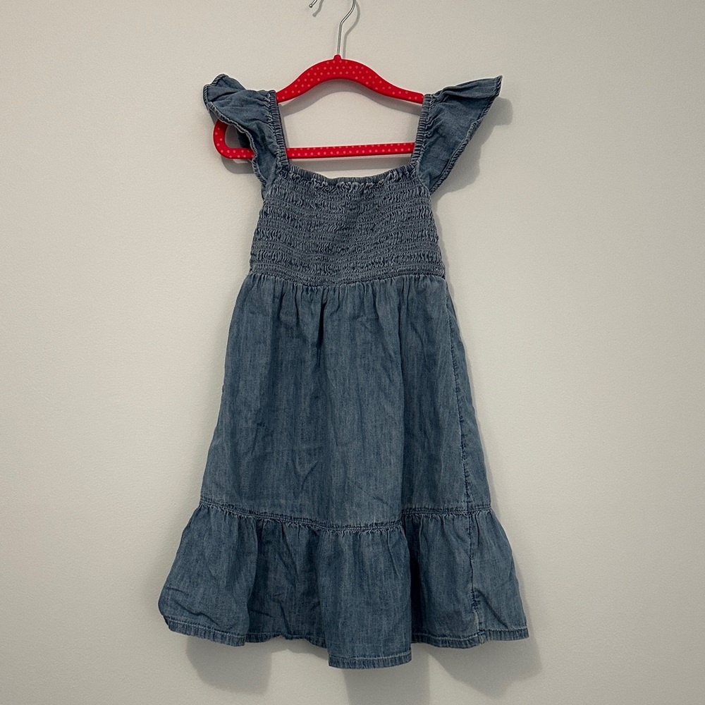Gap Kids Denim Flutter Sleeve Dress Size 4-5 (XS)